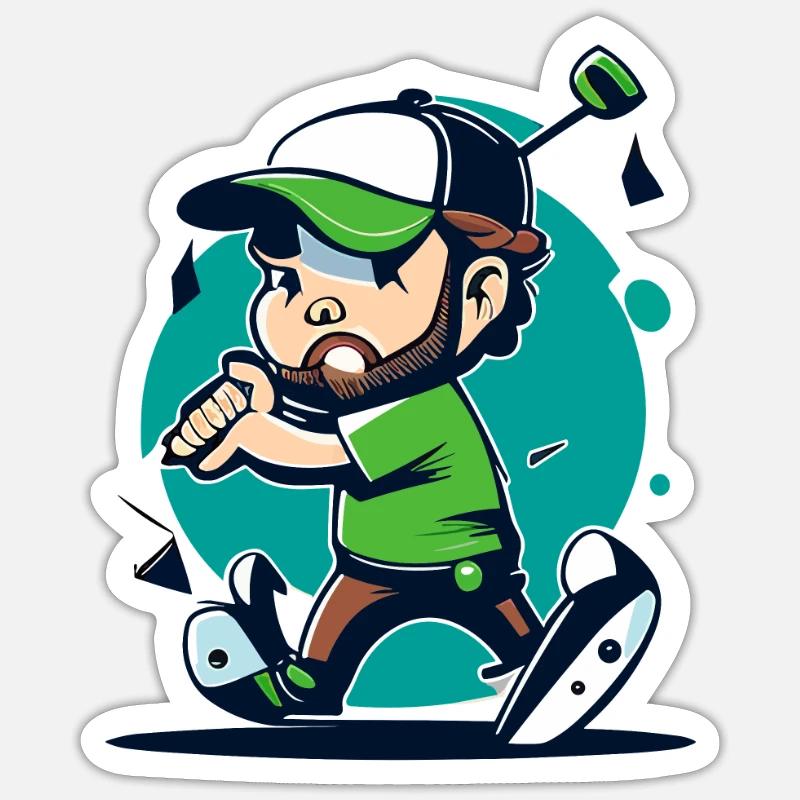 Golfe - Sticker taille S (10 x 10 cm) - blanc mat