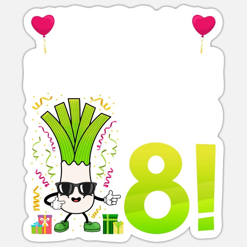 Hurra der Lauch wird 8 Sticker Größe S (10 x 10 cm)