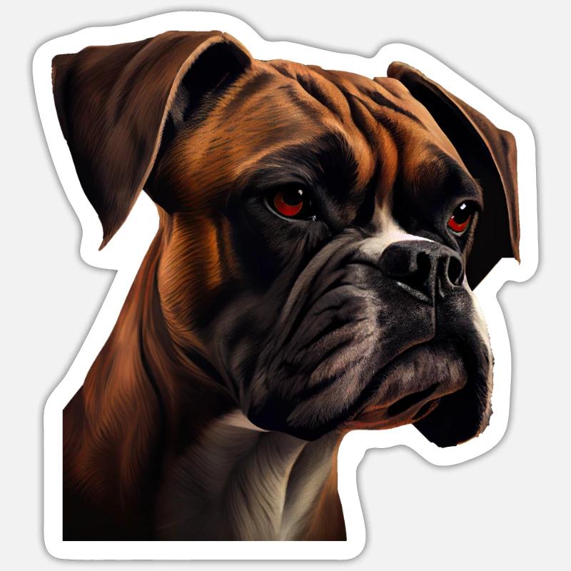 Boxer Hundebesitzer Hund Hunde Hunderasse Boxer - Sticker Größe S (10 x 10 cm) - Mattweiß