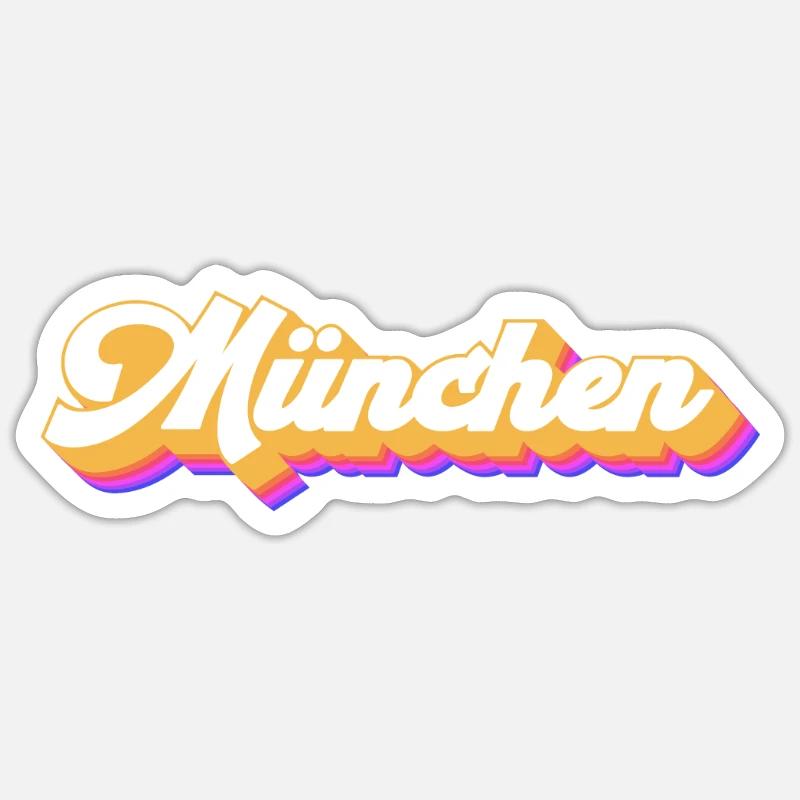 Munich Munich Munich - Sticker taille S (10 x 10 cm) - blanc mat