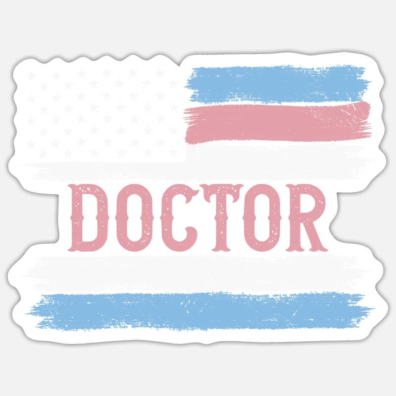 US Pride Physician Medic Doc Gift Idea Sticker size S (10 x 10 cm)