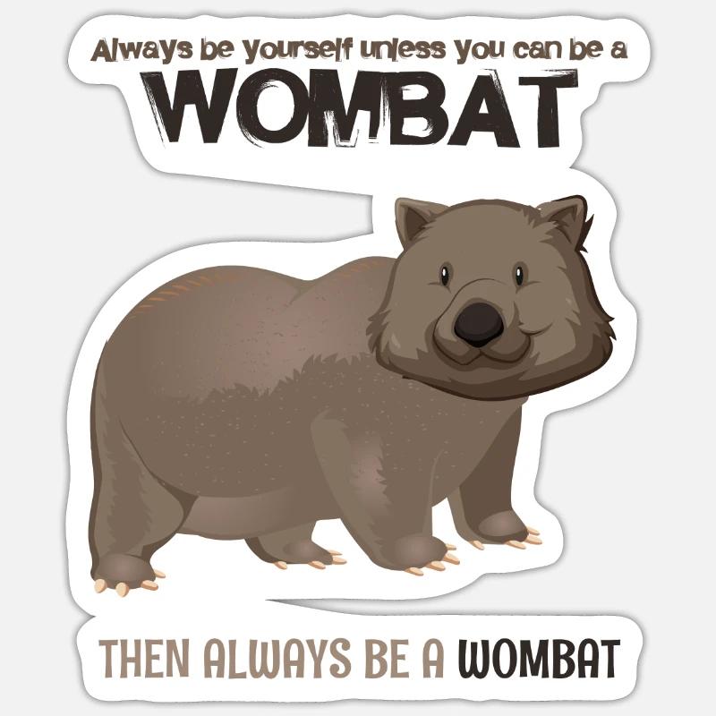 Wombat - Sticker taille S (10 x 10 cm) - blanc mat