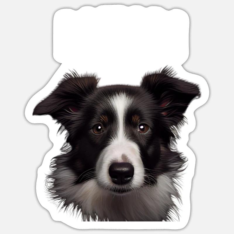 Statement Border Collie, Nö Fun, Einfach Nö, Nein - Sticker Größe S (10 x 10 cm) - Mattweiß