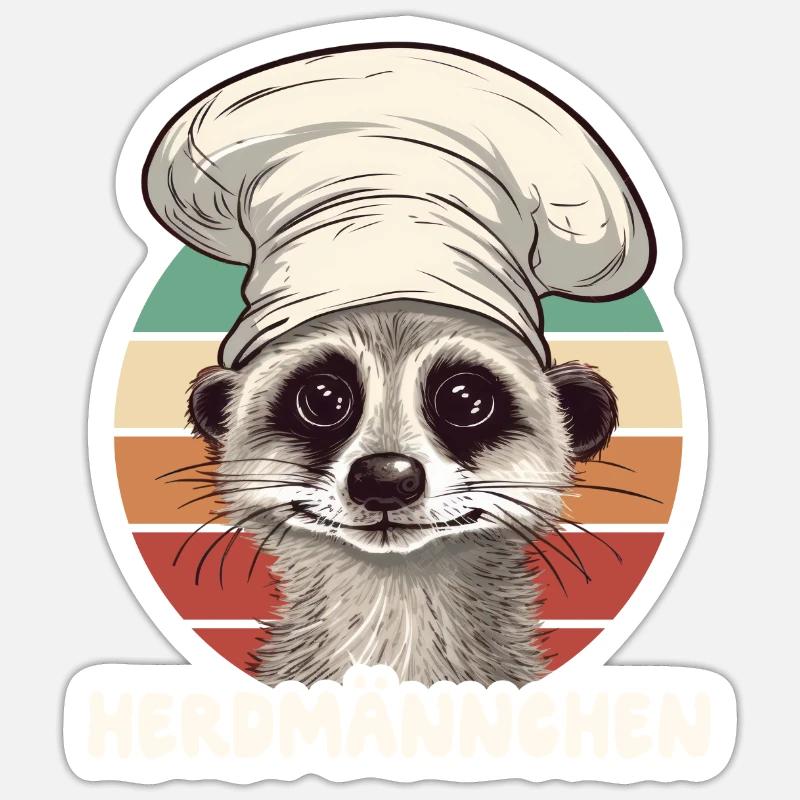 Herdmännchen Erdmännchen Koch Sticker Größe S (10 x 10 cm)