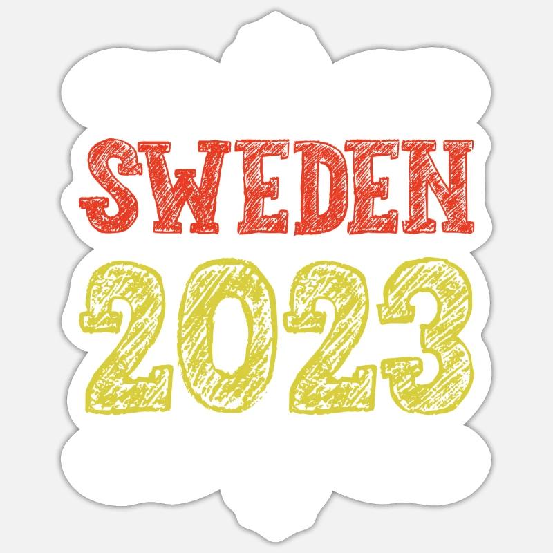 Suède 2023 - Sticker taille S (10 x 10 cm) - blanc mat