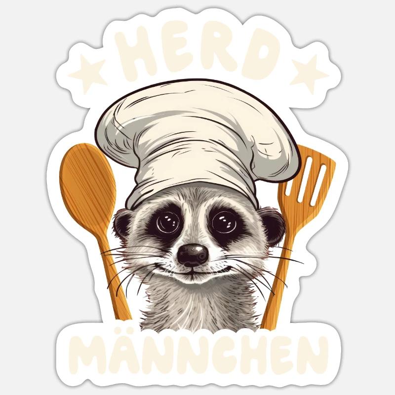 Herdmännchen Erdmännchen Koch Sticker Größe S (10 x 10 cm)