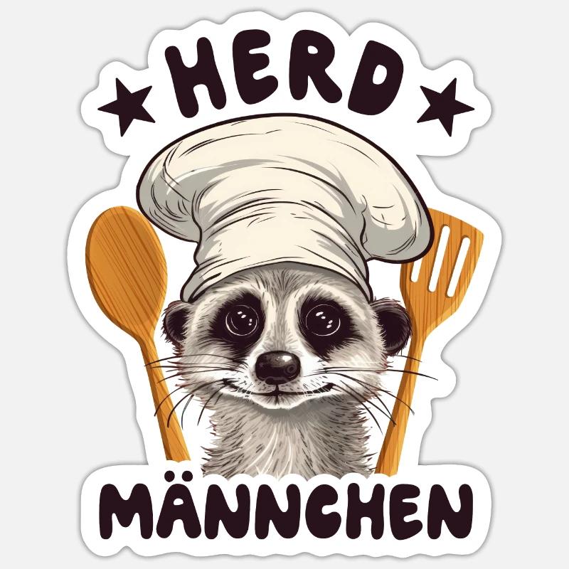 Herdmännchen Erdmännchen Koch Sticker Größe S (10 x 10 cm)