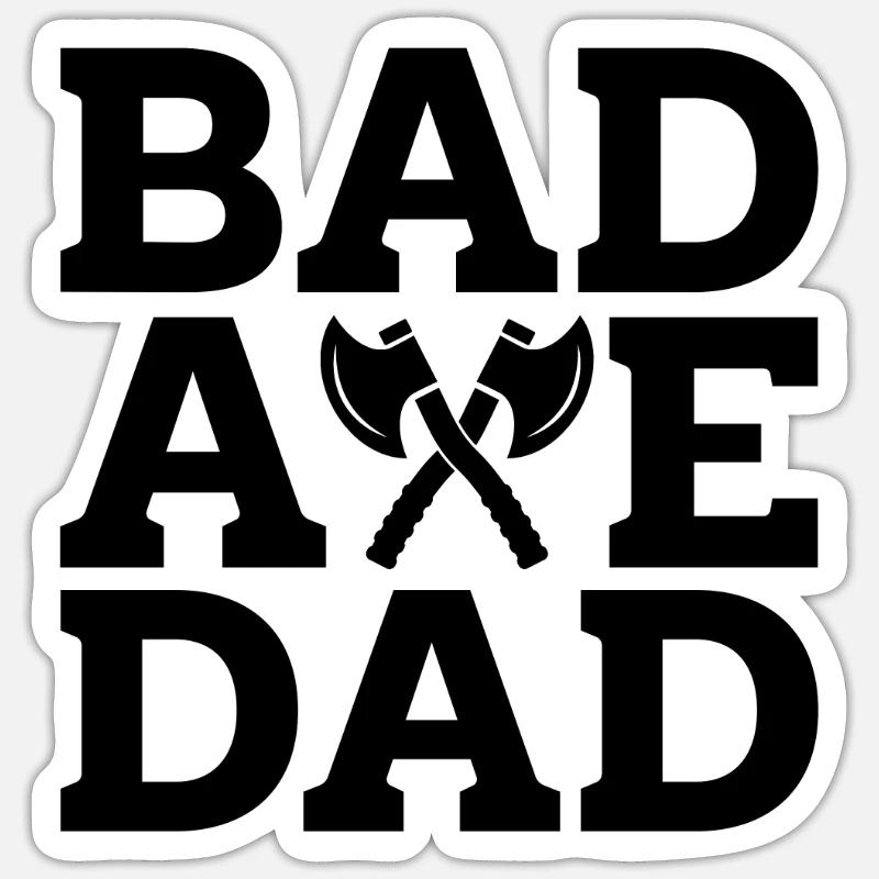 Bad Axe Dad Hatchet Throwing Bullseye Axe Thrower Sticker Größe S (10 x 10 cm)