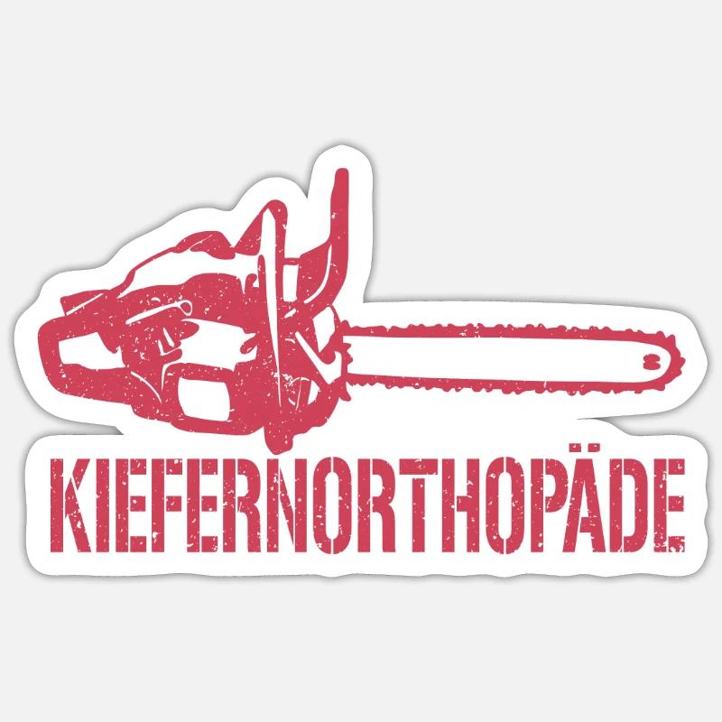 Kiefernorthopäde - Sticker Größe S (10 x 10 cm) - Mattweiß