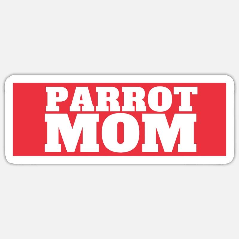 Blue Quaker Parrot Maman - Sticker taille S (10 x 10 cm) - blanc mat