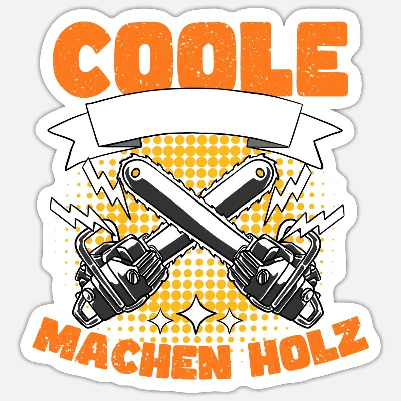Coole Onkels Machen Holz - Sticker Größe S (10 x 10 cm) - Mattweiß