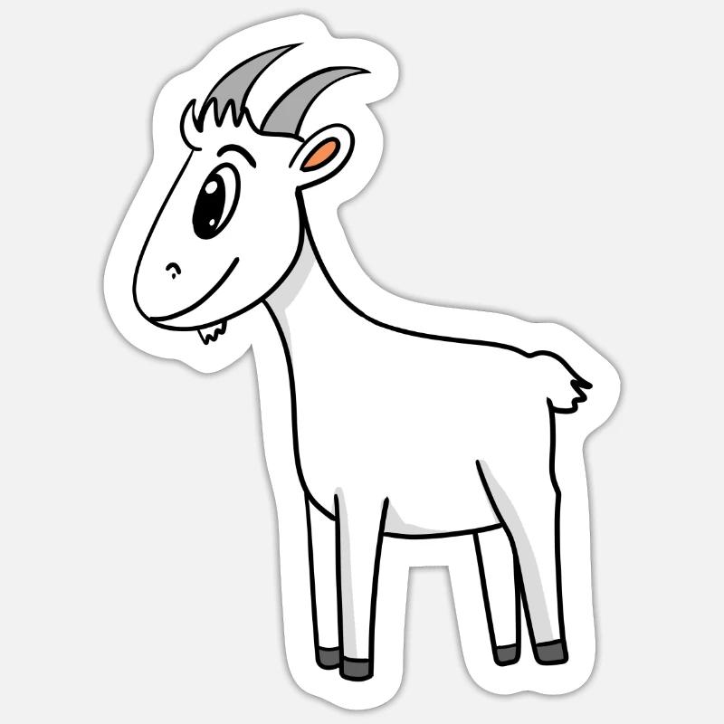 Chèvre Chèvre Chèvre - Sticker taille S (10 x 10 cm) - blanc mat