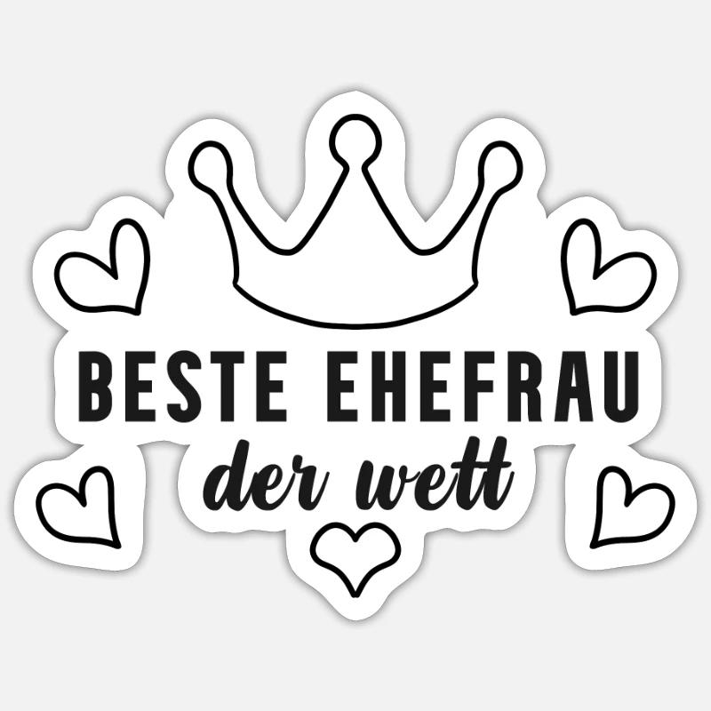 Beste Ehefrau Geschenk Sticker Größe S (10 x 10 cm)