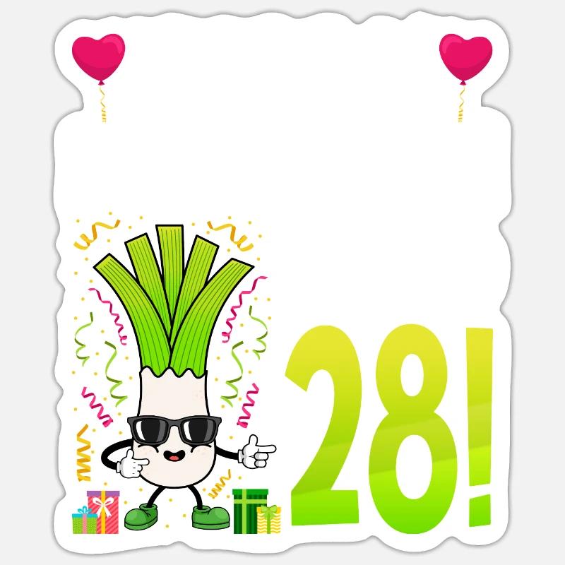 Hurra der Lauch wird 28 Sticker Größe S (10 x 10 cm)