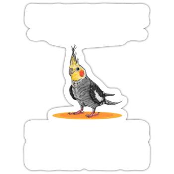 Nymphensittich I Papagei Kakadu Motiv für Vogel - Sticker Größe S (10 x 10 cm) - Mattweiß - Vorne