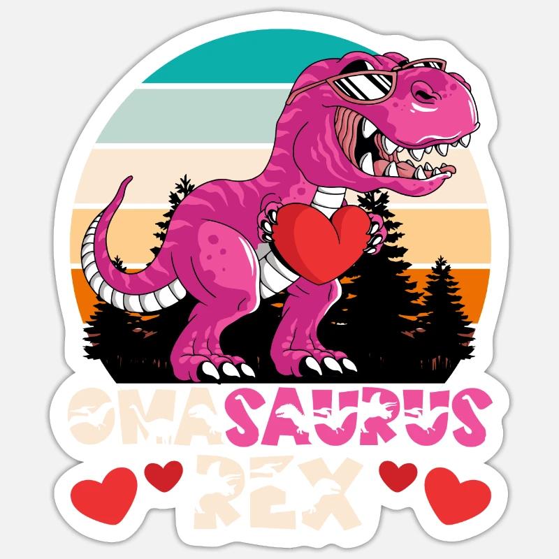 Omasaurus Muttertag Grandma Mama Tag Oma Sticker Größe S (10 x 10 cm)