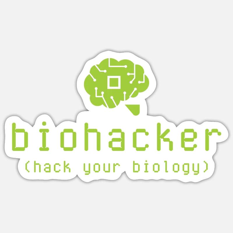 Biohacker Hack Your Biology - Sticker size S (10 x 10 cm) - white matte