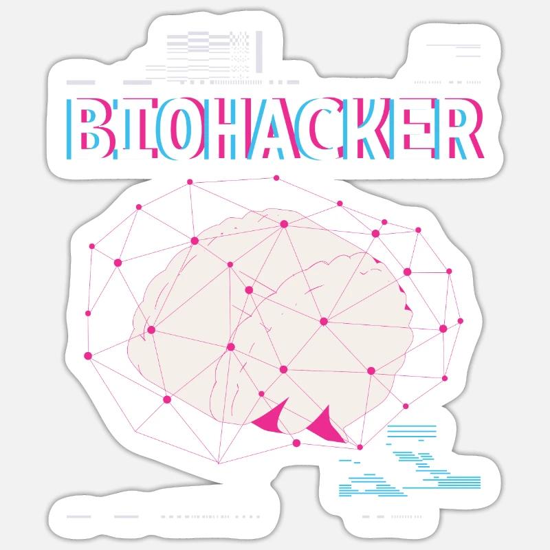 Biohacker Biohacking - Sticker Größe S (10 x 10 cm) - Mattweiß