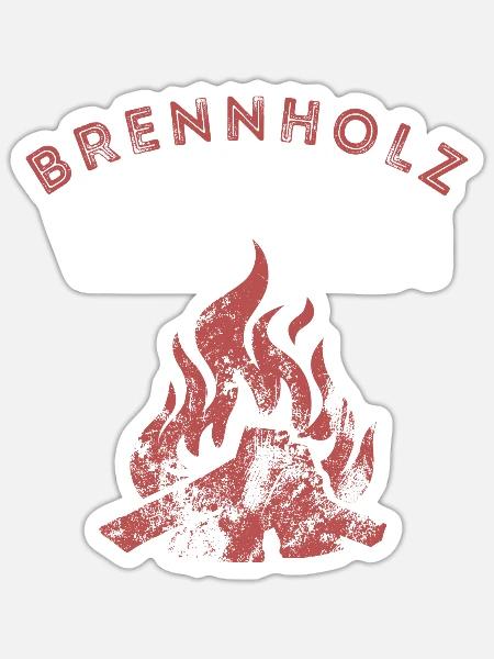 Brennholz Verleih - Ironie - Spruch - Sticker Größe S (10 x 10 cm) - Mattweiß