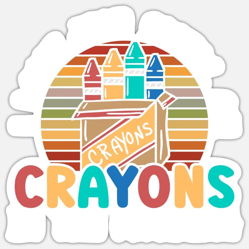 J’aime l’odeur des crayons de couleur du matin - Sticker taille S (10 x 10 cm) - blanc mat