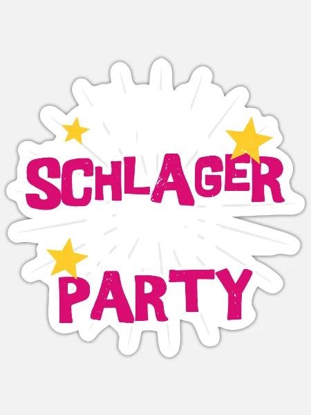 Schlager Party Outfit Kostüm - Sticker Größe S (10 x 10 cm) - Mattweiß