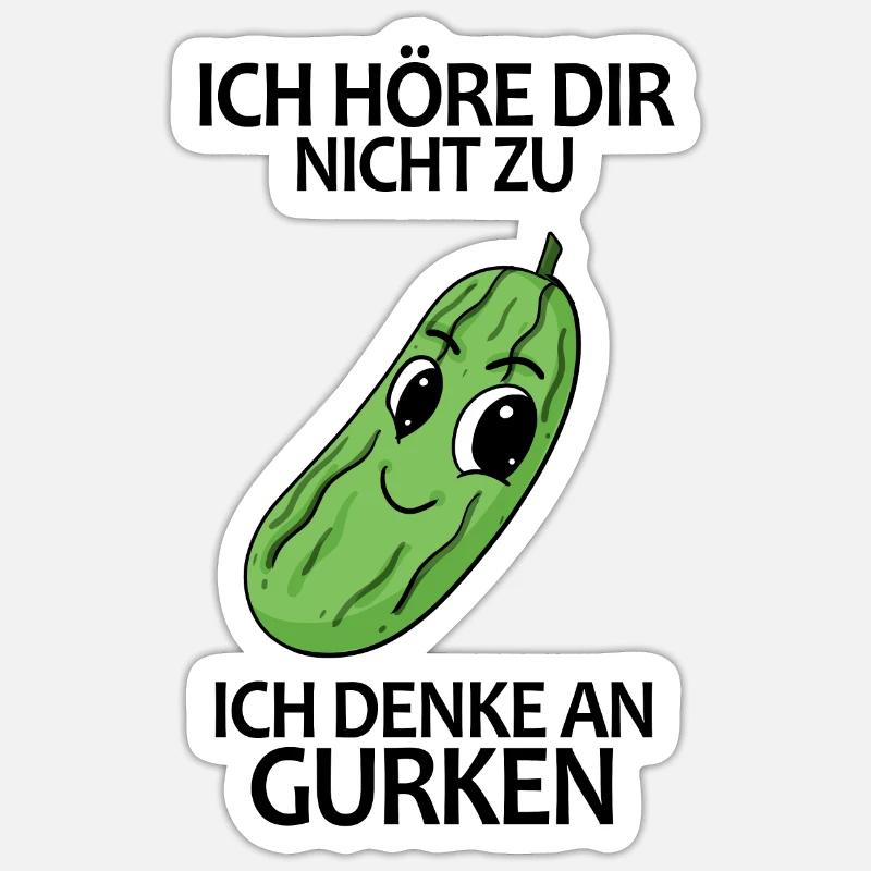 Gurke Spruch - Sticker Größe S (10 x 10 cm) - Mattweiß