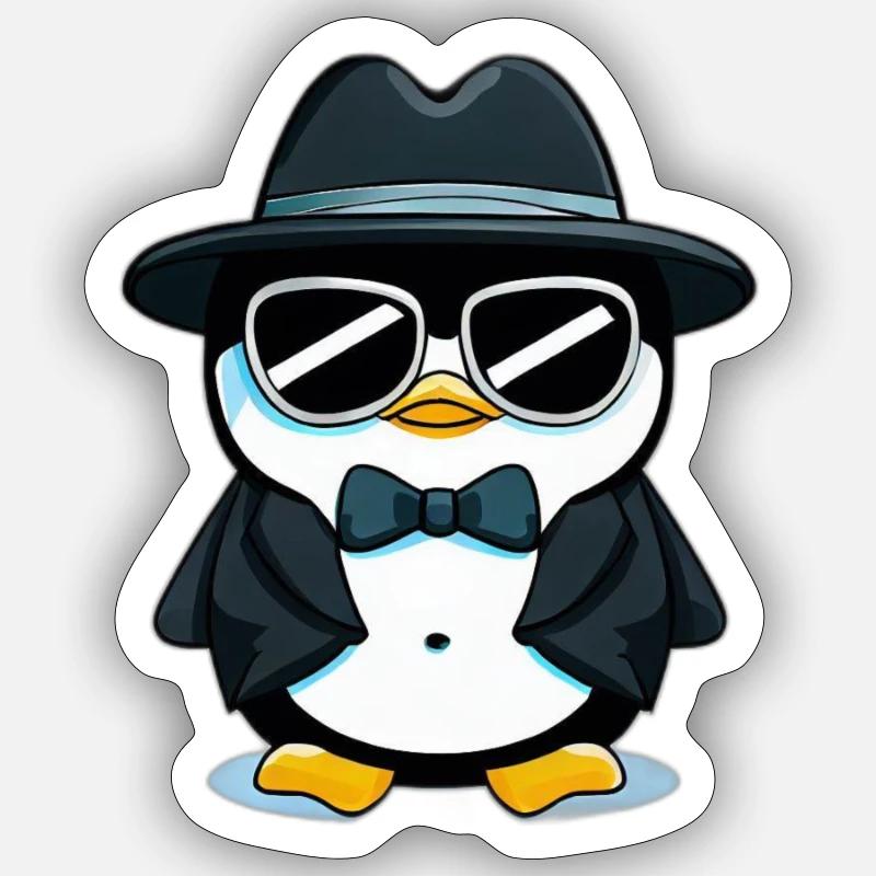 Pingouin - Sticker taille S (10 x 10 cm) - blanc mat