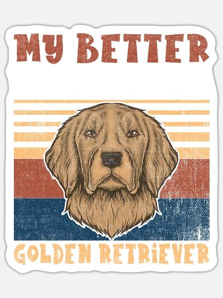 Golden Retriever Geschenke - Sticker Größe S (10 x 10 cm) - Mattweiß
