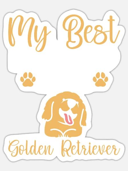 Cadeaux Golden Retriever - Sticker taille S (10 x 10 cm) - blanc mat