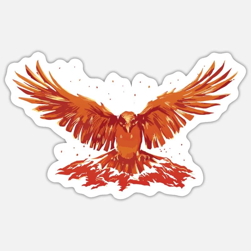 Phoenix Bird Mythical Creatures - Sticker size S (10 x 10 cm) - white matte