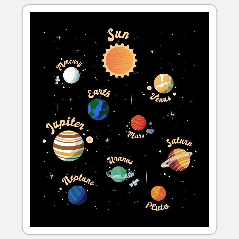 Solar System Planets Knowledge Outer Space for Kid Sticker size S (10 x 10 cm)