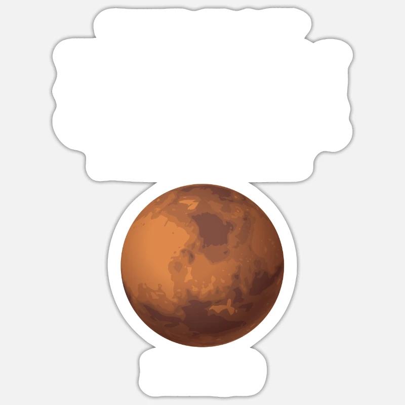 Mars - Sticker size S (10 x 10 cm) - white matte