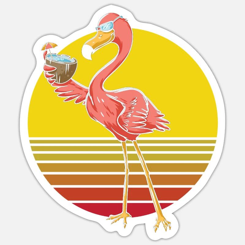 Flamingo - Sticker størrelse S (10 x 10 cm) - mat hvid