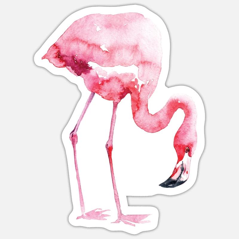Flamingo - Sticker Größe S (10 x 10 cm) - Mattweiß