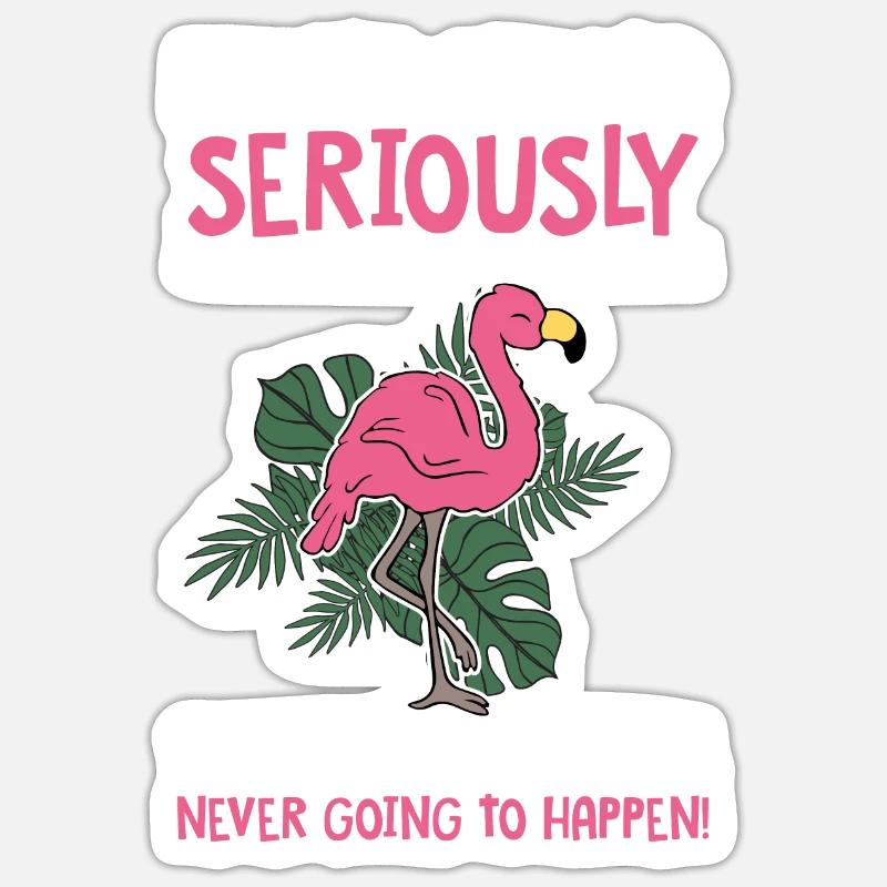 Flamingo - Sticker Größe S (10 x 10 cm) - Mattweiß