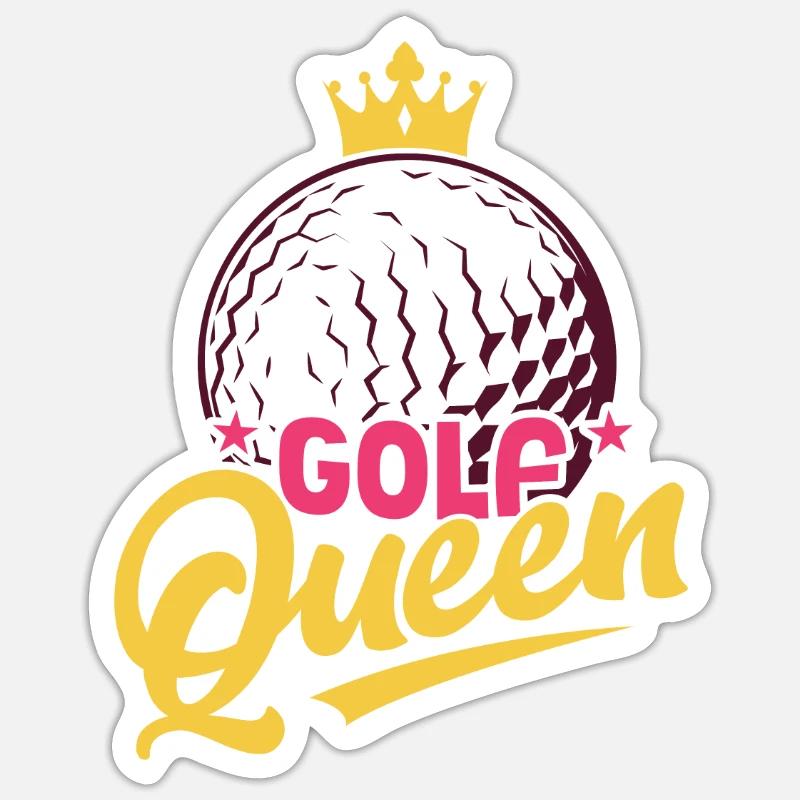 Golf Queen Golfing Par Tee - Sticker taille S (10 x 10 cm) - blanc mat