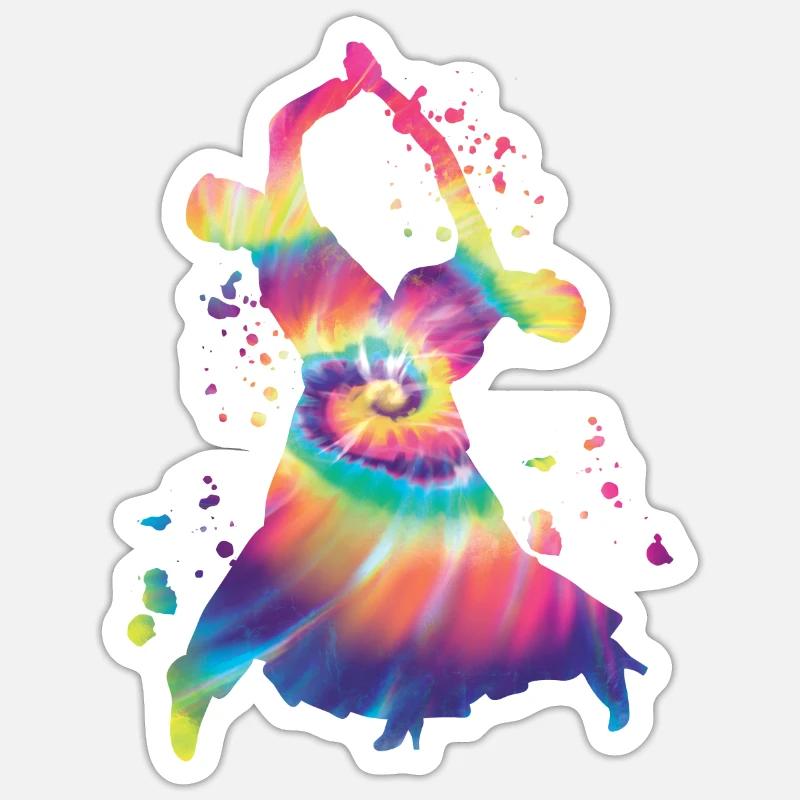 Danse de salon Valse viennoise - Sticker taille S (10 x 10 cm) - blanc mat