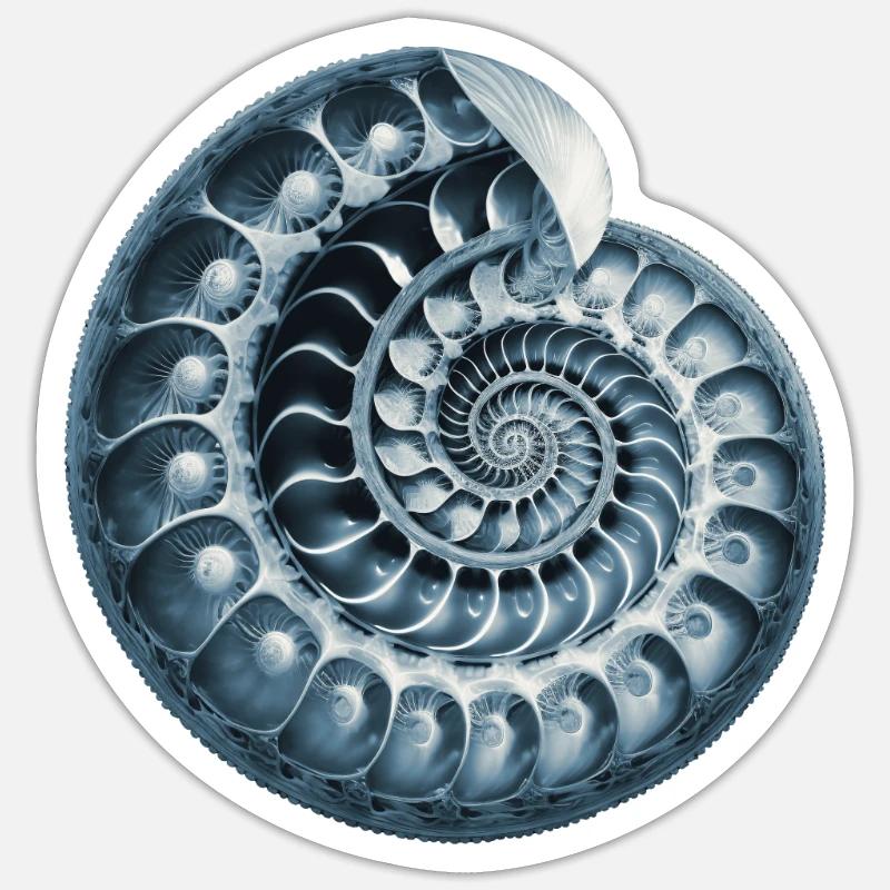 Fibonacci spiral, shell, snail, phi, symbol Sticker size S (10 x 10 cm)