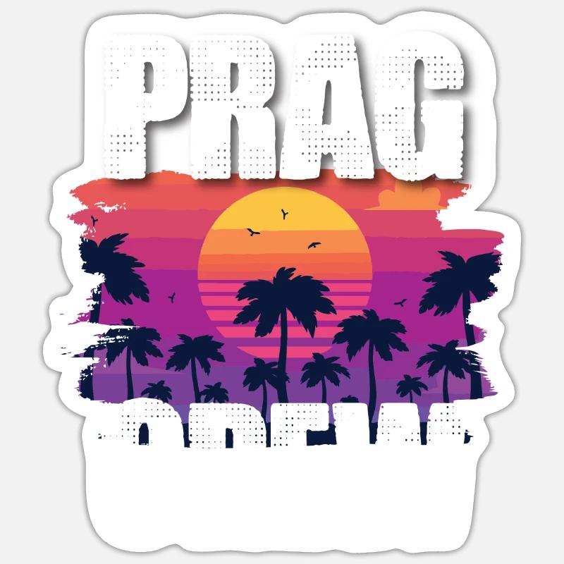 Vacances Prague - Sticker taille S (10 x 10 cm) - blanc mat