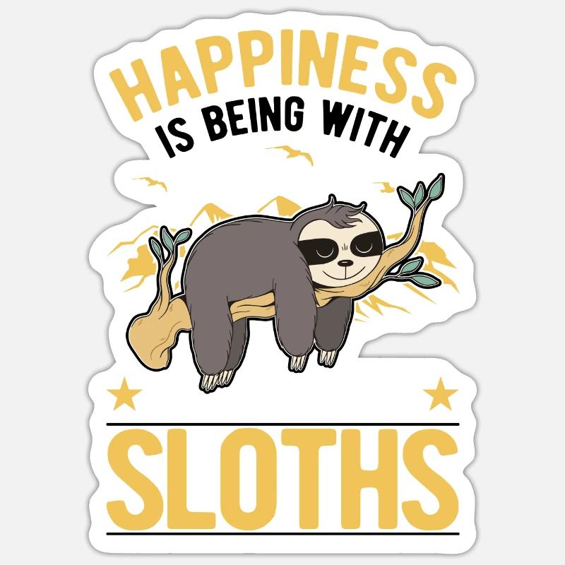 Sloth Happiness Sloth - Sticker size S (10 x 10 cm) - white matte