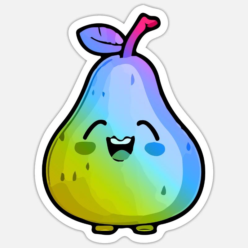 Birne Comic Bunt Sticker Größe S (10 x 10 cm)