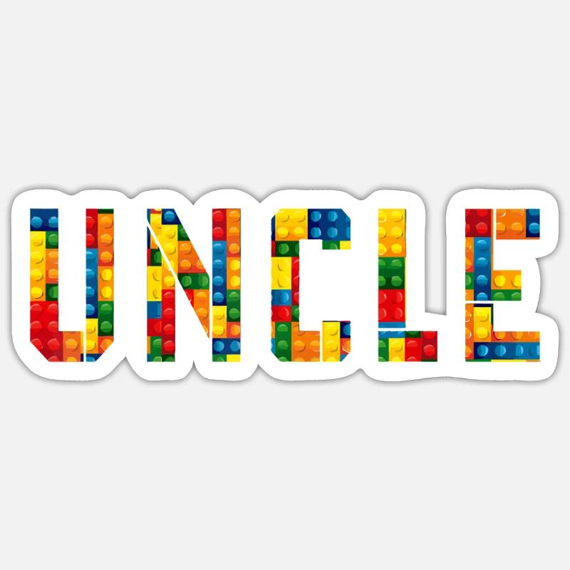 Anniversaire Brick Builder Funny Blocks Master Builder - Sticker taille S (10 x 10 cm) - blanc mat