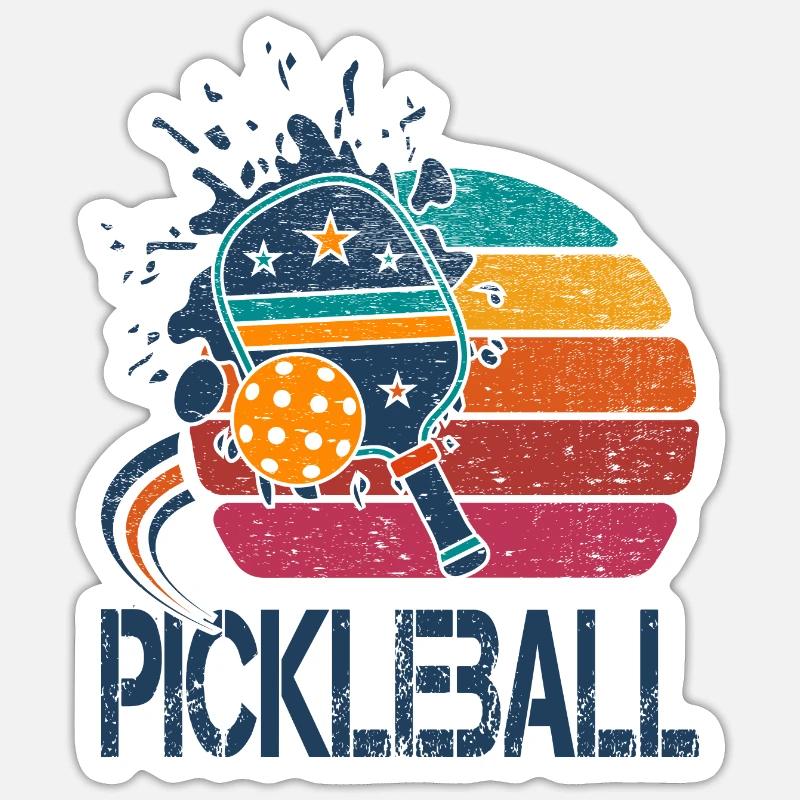 Pickleball - 2 - Sticker Größe S (10 x 10 cm) - Mattweiß