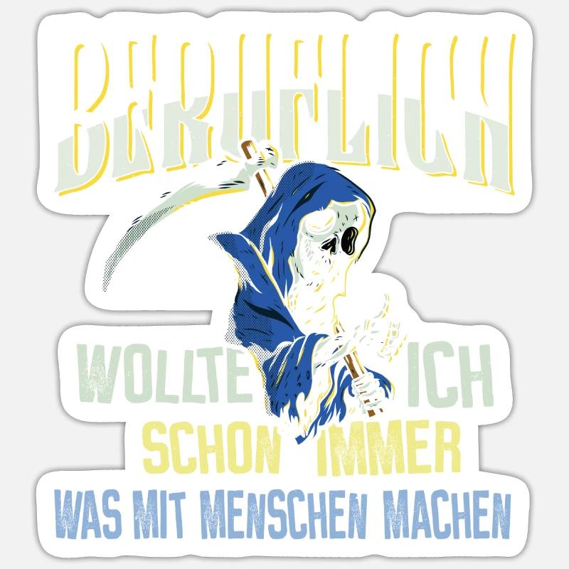 Bestatter - Beruf und Arbeit - Sticker Größe S (10 x 10 cm) - Mattweiß