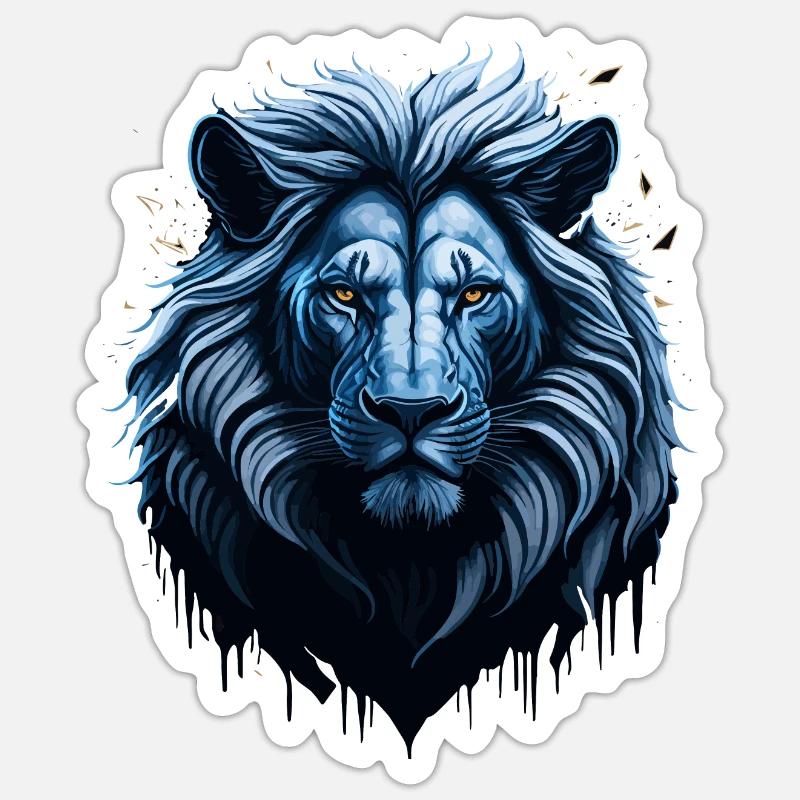 WILDES LÖWENDESIGN - Sticker Größe S (10 x 10 cm) - Mattweiß