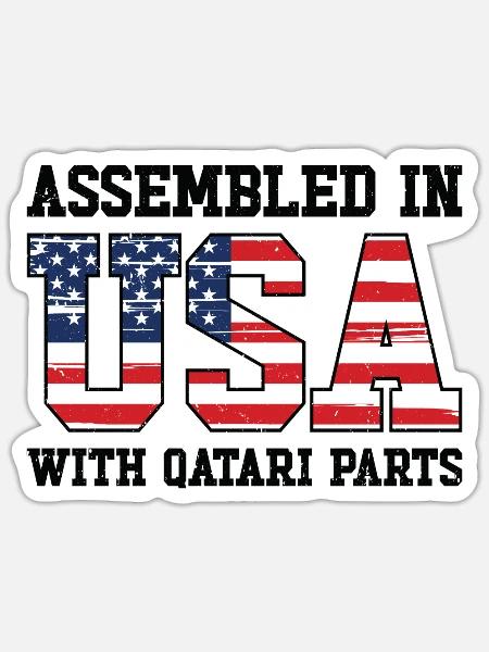 Geboren in Katar Katar Amerikaner USA - Sticker Größe S (10 x 10 cm) - Mattweiß