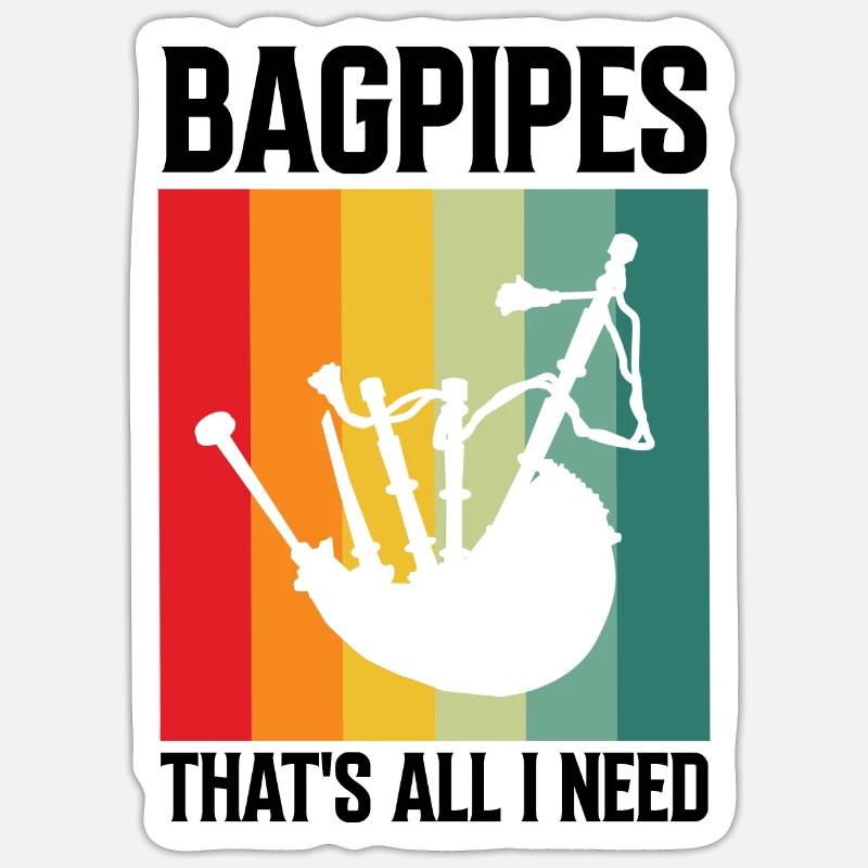 Cornemuse pour professeurs de cornemuse et cornemuse Sticker taille S (10 x 10 cm)