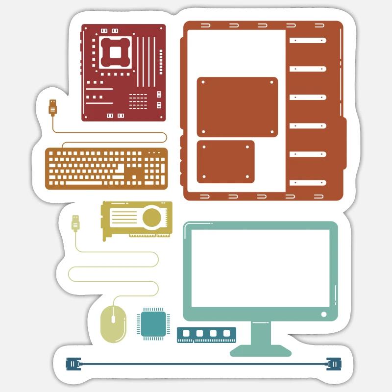 Retro Hardware Admin IT Operations Computer Scientist Sticker size S (10 x 10 cm)