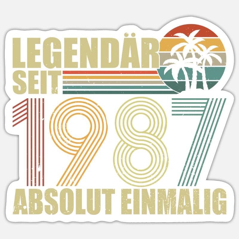 Millésime 1987 - Sticker taille S (10 x 10 cm) - blanc mat