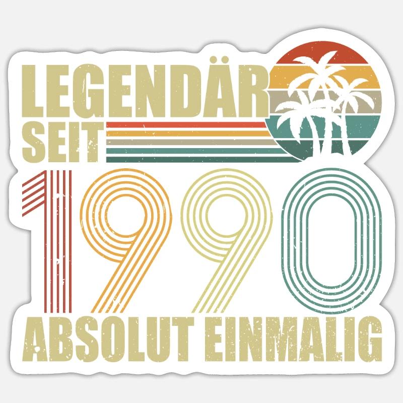Born 1990 - Sticker size S (10 x 10 cm) - white matte